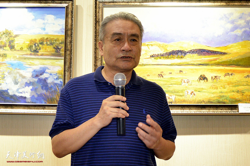 原天津市美术家协会副主席、天津市美术家协会油画艺术委员会主任王书朋致辞。