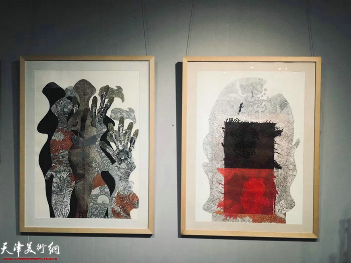 嘎玛·多吉次仁（吾要）版画展将在汉沽国际版画藏书票收藏馆开幕，图为展览现场。