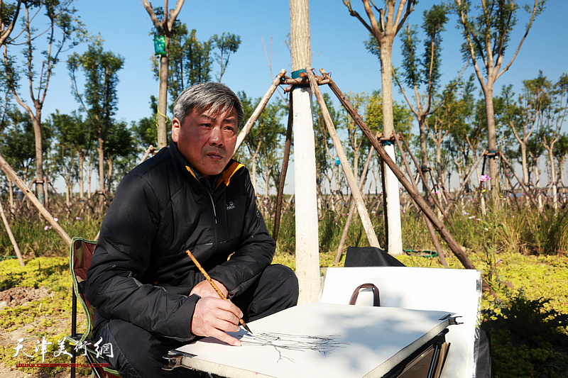 天津美术家871重大生态建设工程实地采风描绘生态天津