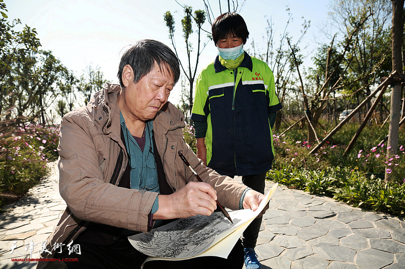 天津美术家871重大生态建设工程实地采风描绘生态天津
