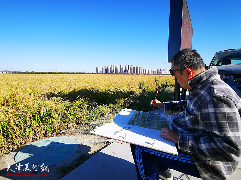 天津美术家871重大生态建设工程实地采风描绘生态天津