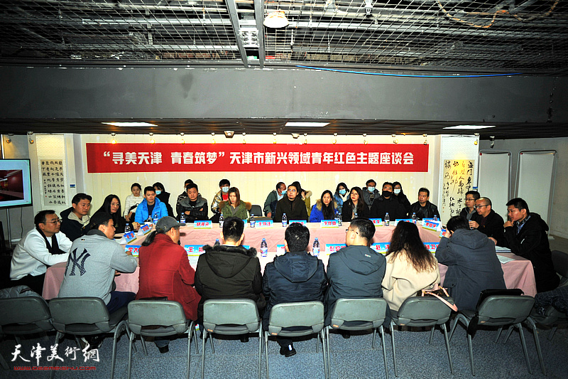 “寻美天津 青春筑梦——天津市新兴领域青年红色主题座谈会”现场。