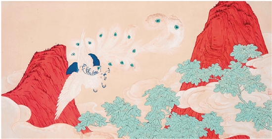 俞致贞 花鸟图 34×66cm 纸本 1983年 艺术家自藏