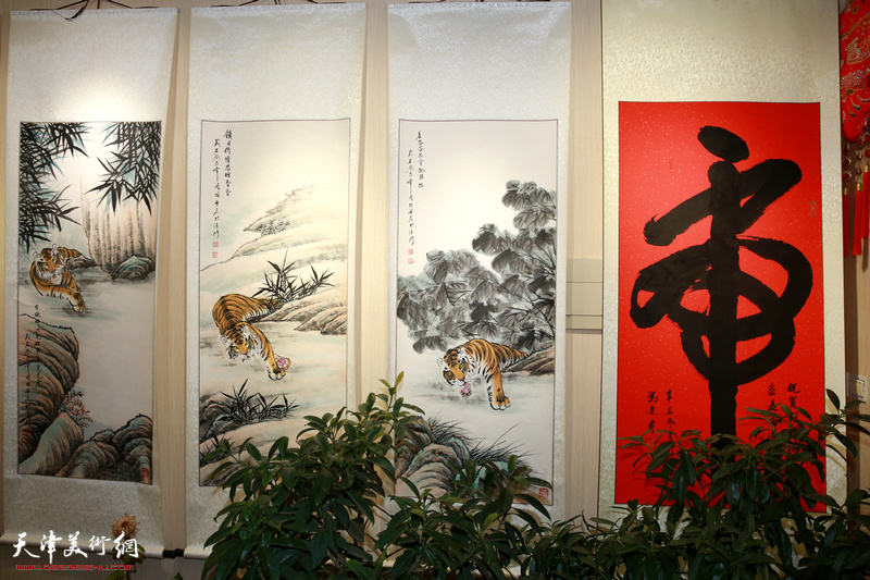 “虎年‘迎冬奥’赵同相虎画精品展”在境界颂艺艺术馆开幕。