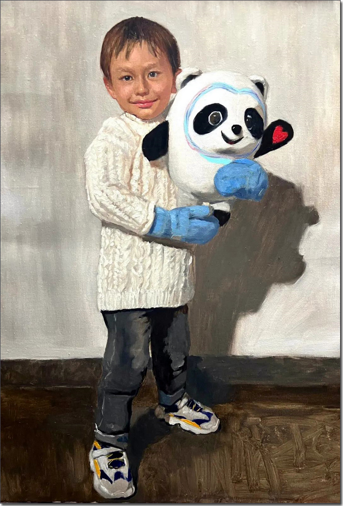 《相拥》-80cm×60cm- 汪洋，俄罗斯莫斯科国立苏里科夫美术学院博士、俄罗斯艺术科学院荣誉院士