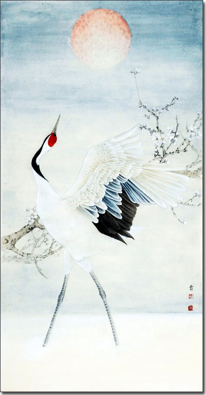 《日出东方》-138cm×70cm- 樊蕾，中国美术家协会会员、江苏省中国画学会常务理事
