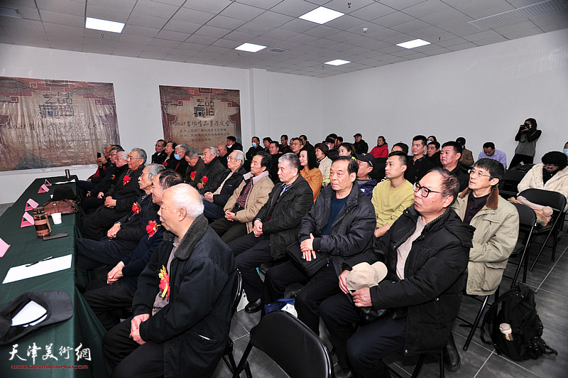 “荣大春晓—南开画院荣大分院壬寅新春书画展”开幕仪式现场。