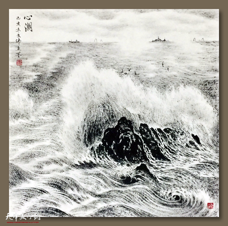 郭文伟作品：《心潮》 (69cmx69cm)