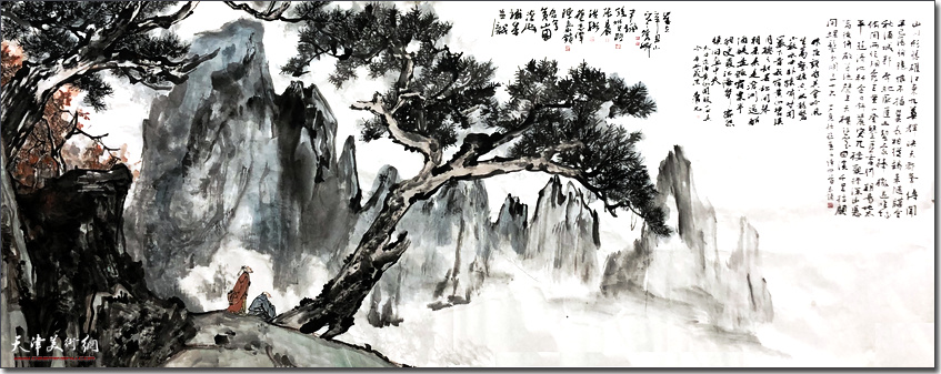 师生共同创作《黄山图》。