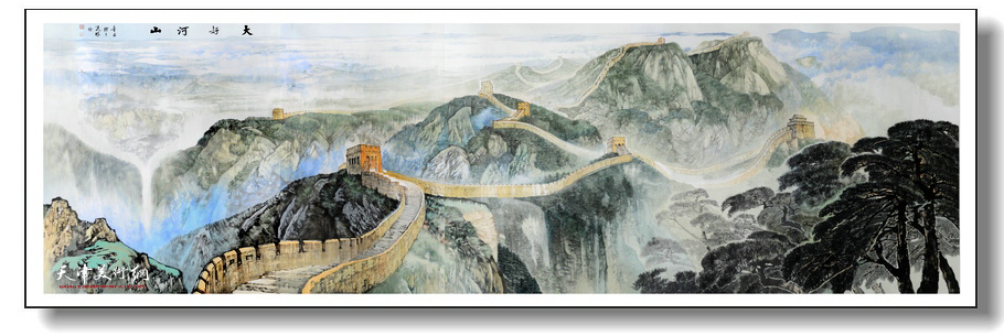 著名书画家范权为崇礼国家跳台滑雪中心创作巨幅山水画《大好河山》