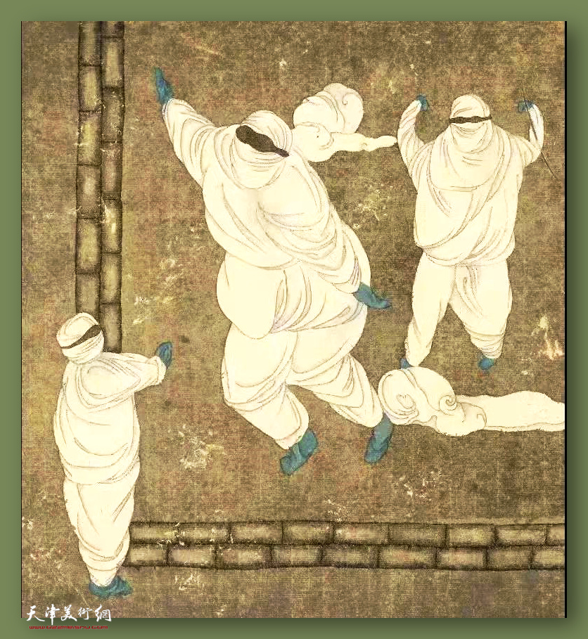 白鹏作品：《方舱医院的舞蹈》 中国画