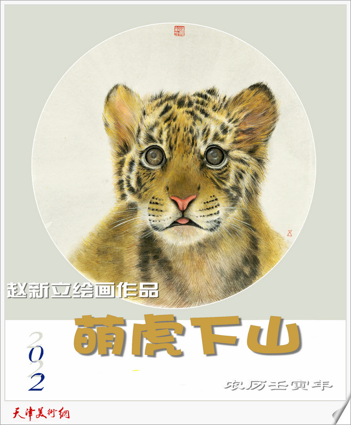 萌虎下山——2022农历壬寅年赵新立绘画作品