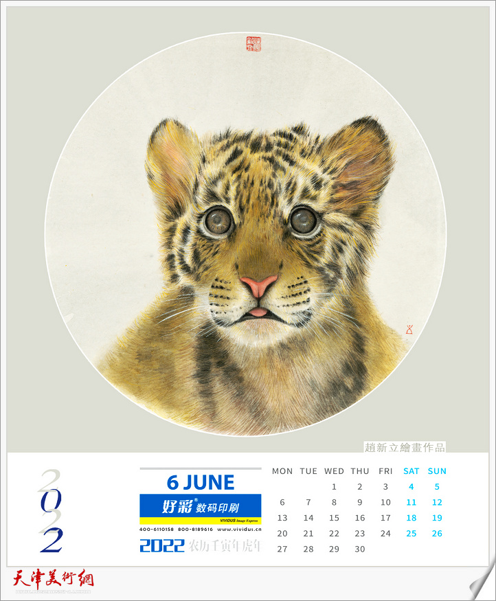 萌虎下山——2022农历壬寅年赵新立绘画作品 六月