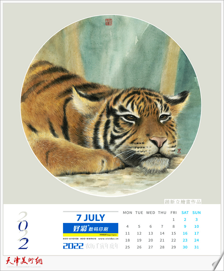 萌虎下山——2022农历壬寅年赵新立绘画作品 七月