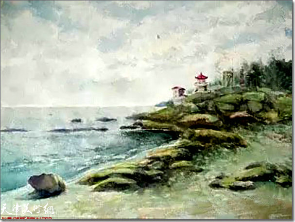 古聿浚先生水彩画作品：静静的海湾