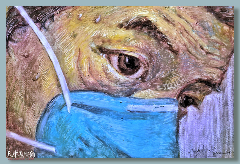 宋海鸥作品：《疫·情》纸本 油画棒