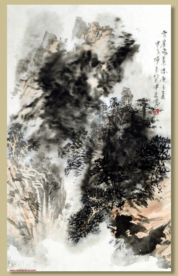 申世辉作品：《平田涨绿村村麦》 61X31cm  2021年