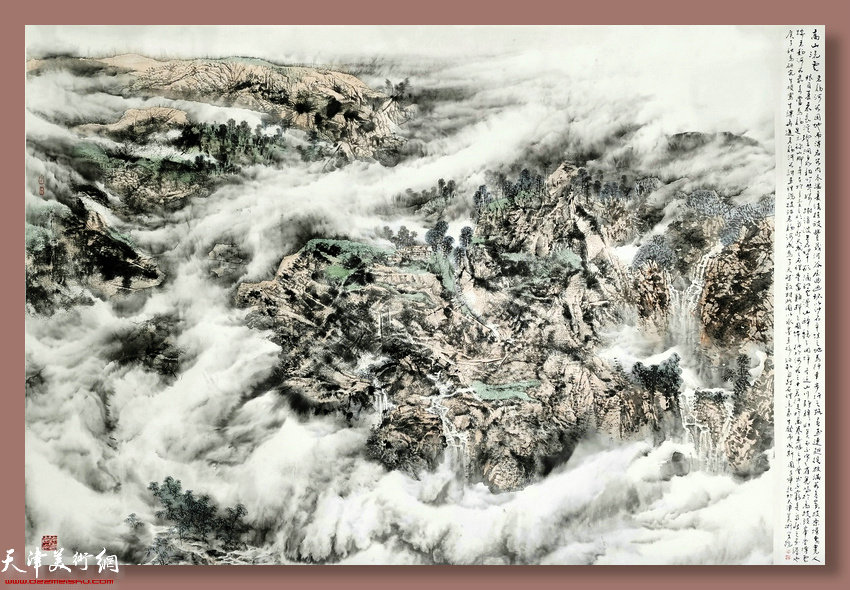 申世辉作品：《高山流云》180cm×259 2022年