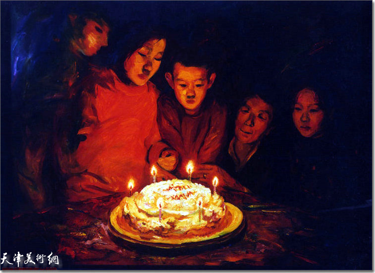 杨俊甫油画《生日》
