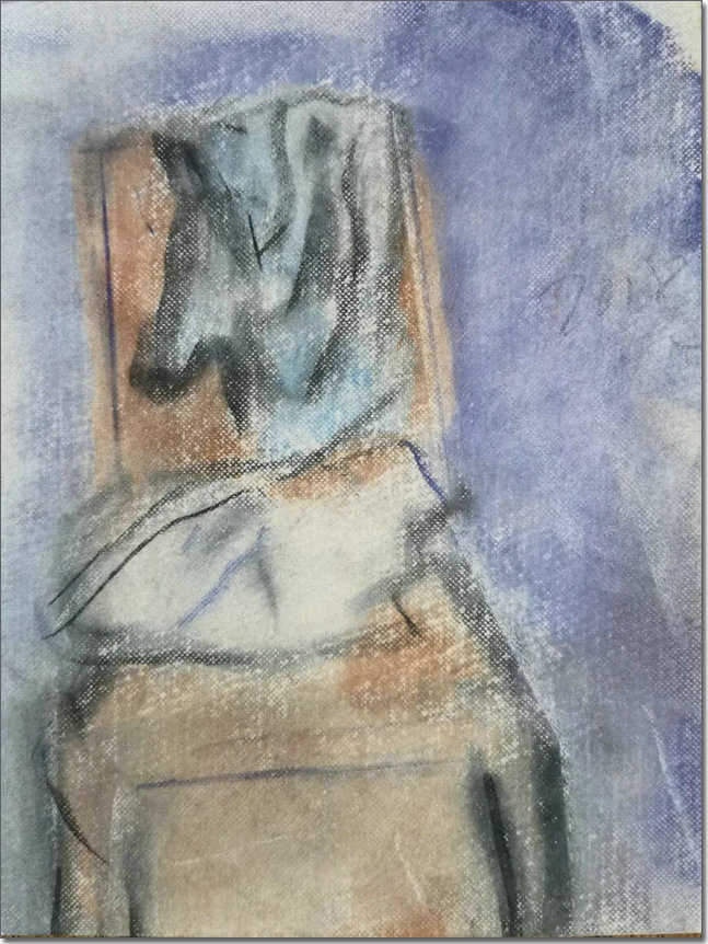 蒋长虹作品：椅子系列 30x23cm 纸本色粉 2018