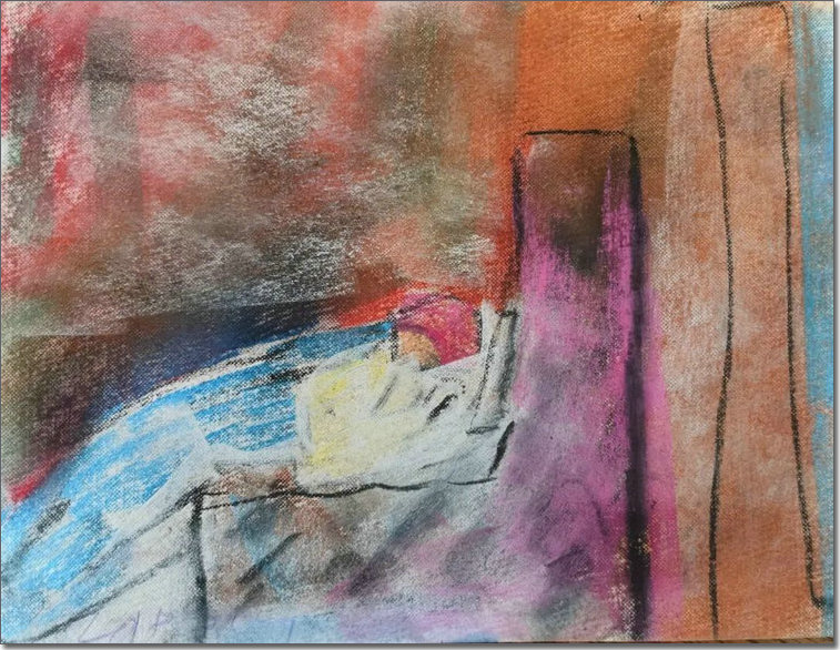 蒋长虹作品：椅子系列 30x23cm 纸本色粉 2018
