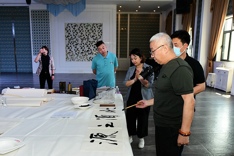 陈嵘在书画文化联谊活动现场。