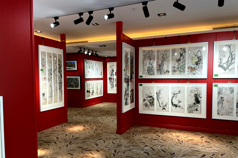 墨绘万物—中国当代名家书画四条屏鉴赏大展现场。