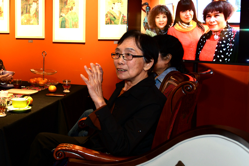 图为萧惠珠在下午茶沙龙活动上。