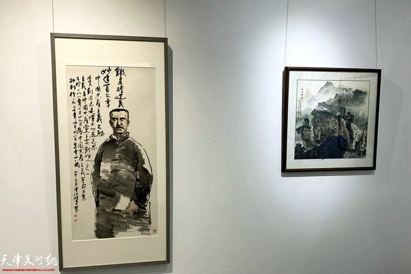 “光辉岁月—庆祝中国共青团成立100周年中国画名家邀请展”现场。