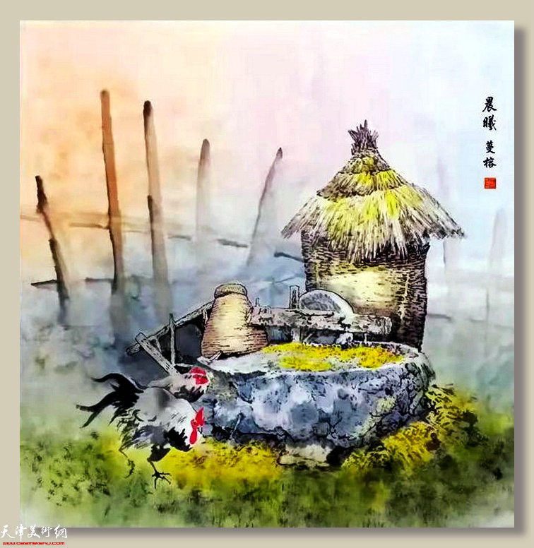 王蔓榕中国画作品：《晨曦》