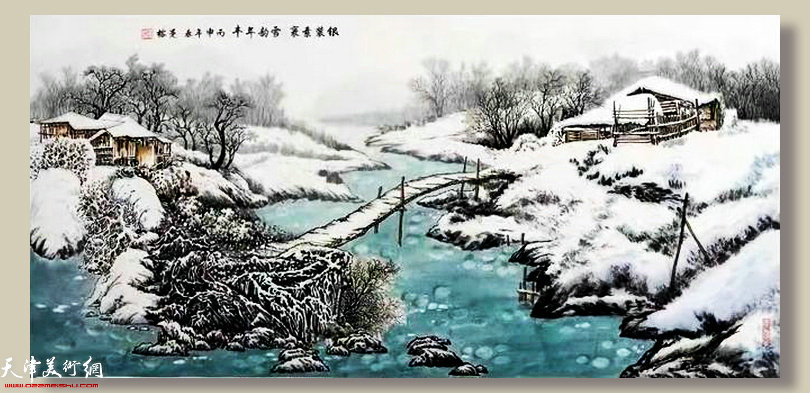 王蔓榕中国画作品：《银装素裹，雪韵年丰》