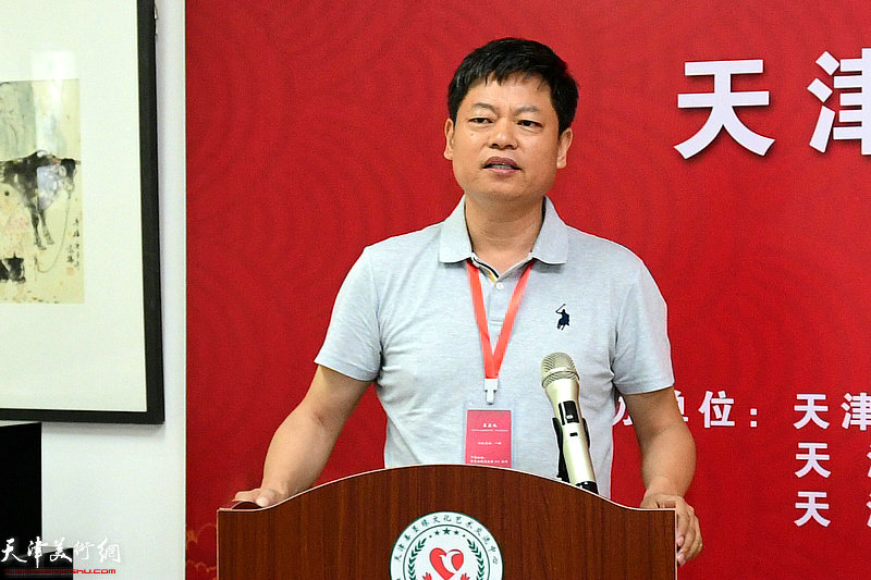 天津市河南商会秘书长兼周口商会会长王正义致辞。