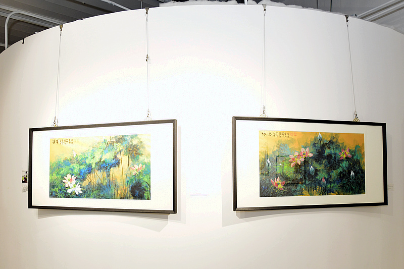 京津中国画作品六人展现场展出的作品。