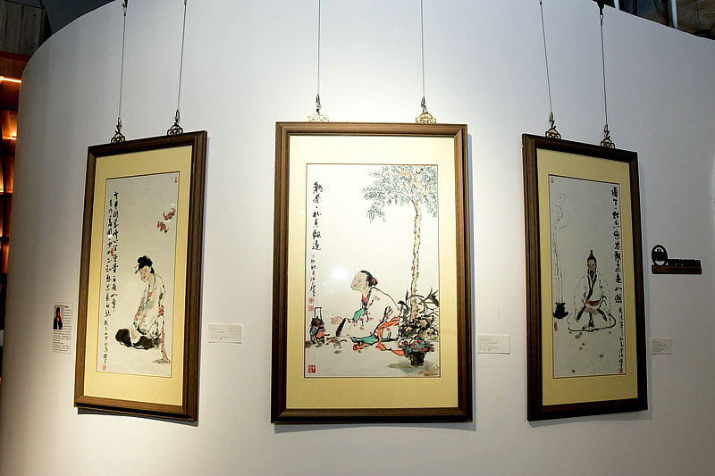 京津中国画作品六人展现场展出的作品。