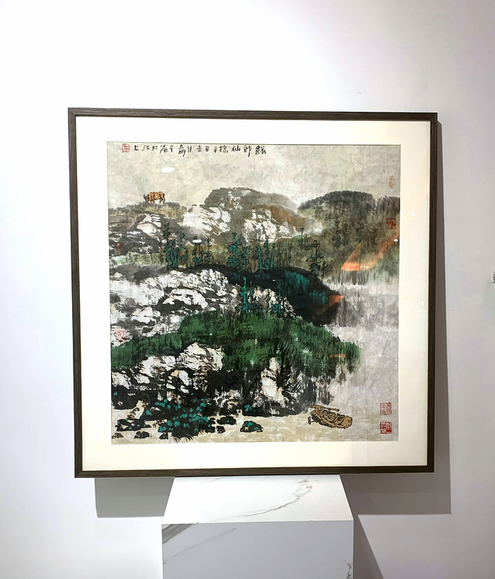 京津中国画作品六人展现场展出的作品。