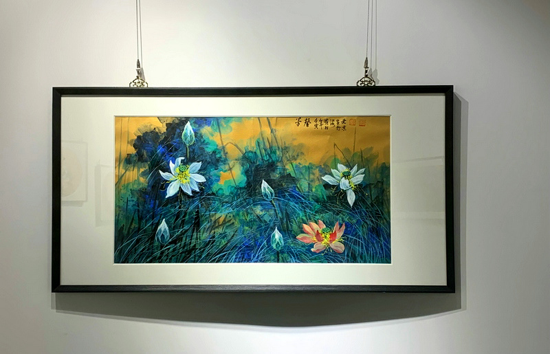 京津中国画作品六人展现场展出的作品。