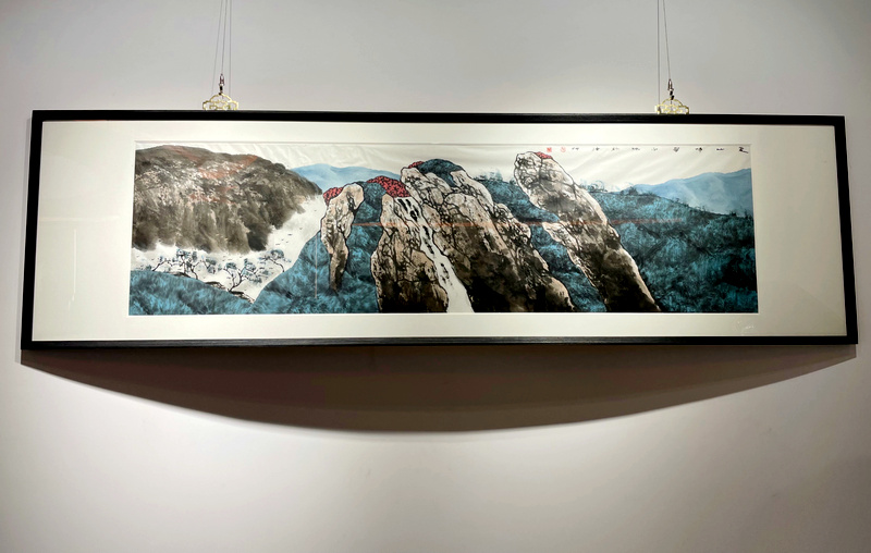 京津中国画作品六人展现场展出的作品。