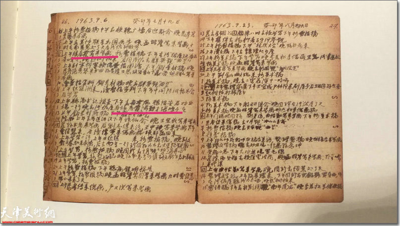 张其翼先生日记。 1963年