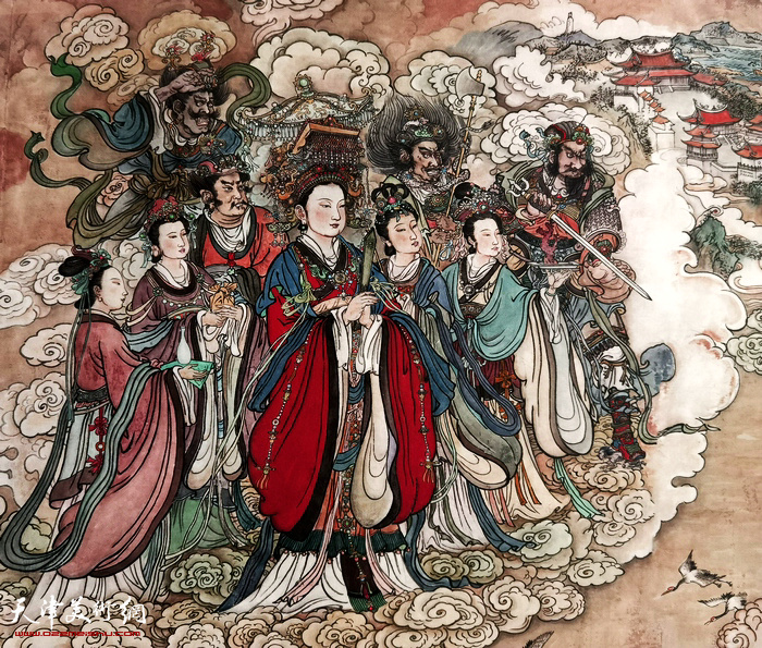 蔡长奎先生第三幅《天后圣迹图》局部图。