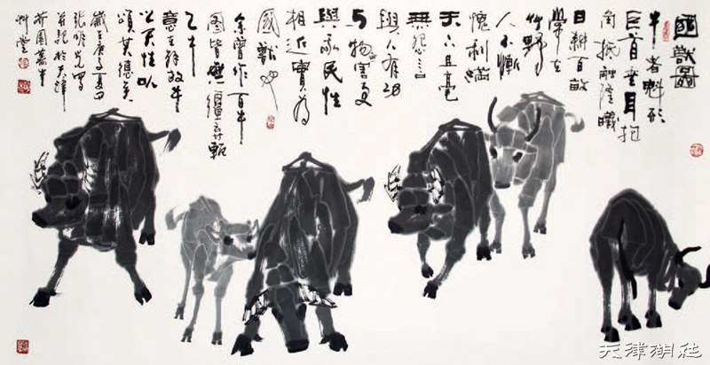 张明光先生在“百年湖社——天津湖社美术家作品展”参展作品《待》