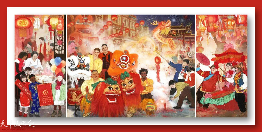 中国画 《欢乐春节》