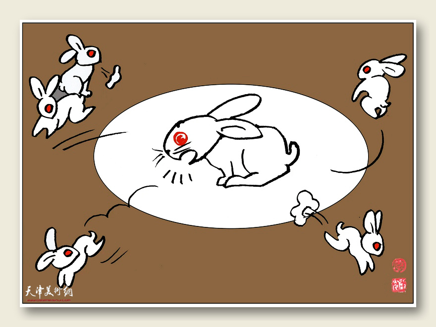 漫画家李殿光笔下的玉兔 