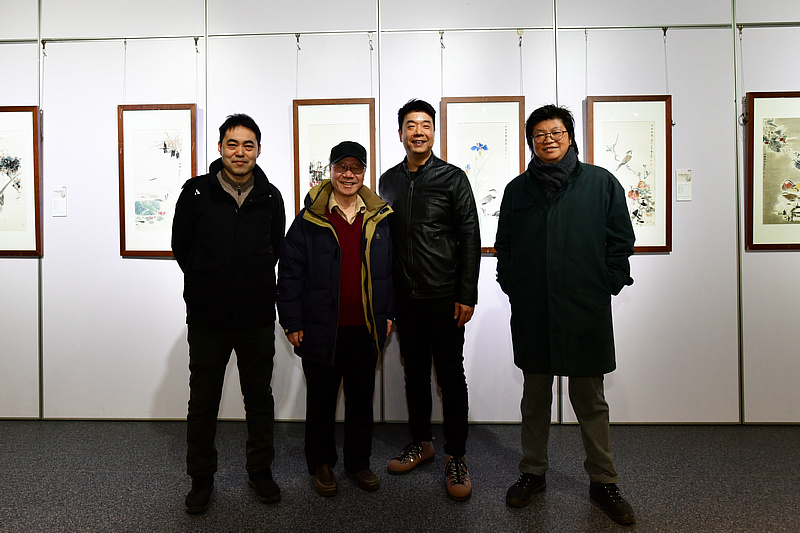 左起：高山、庞黎明、王中谋、李旭飞在展览现场