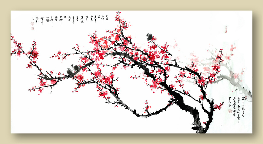 花鸟画家刘新尧梅花题材作品